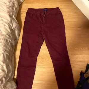 I am selling these velvet red pants that are from blue spice